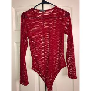 Fashion Nova Fishnet Bodysuit- Size S